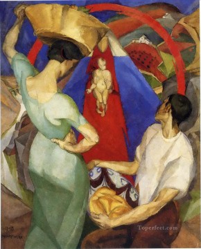 la adoración de la virgen 1913 Diego Rivera Pinturas al óleo